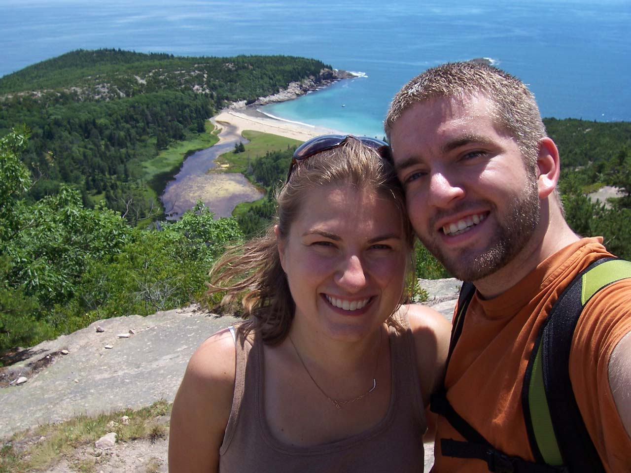 Hiking to the top of the Beehive in Maine